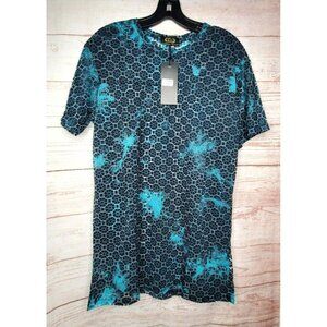 Gold Leaf Medium Teal Blue Tie-Dye Slim Fit Shirt – Stylish & Breathable Rare